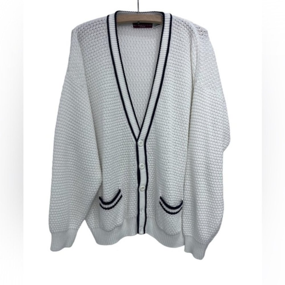 Vintage white and navy bleu over size veste size Grenadier large